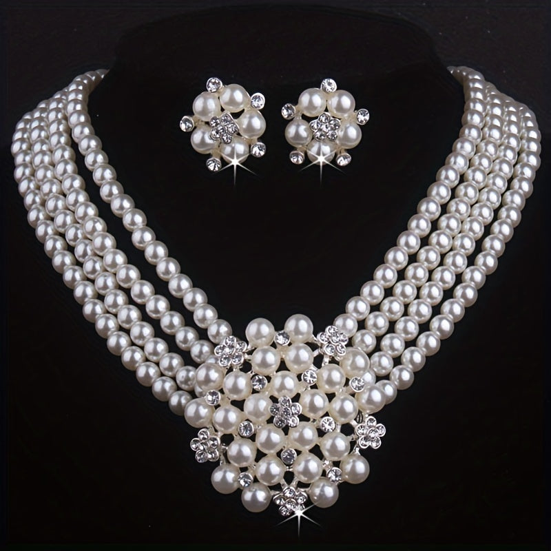 Atmospheric Luxury: Gorgeous Bridal Jewelry Set Necklace & Earrings for Weddings, Performances, and Christmas Halloween Gifts