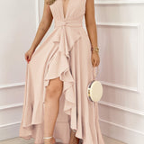 Elegant deep v-neck maxi dress