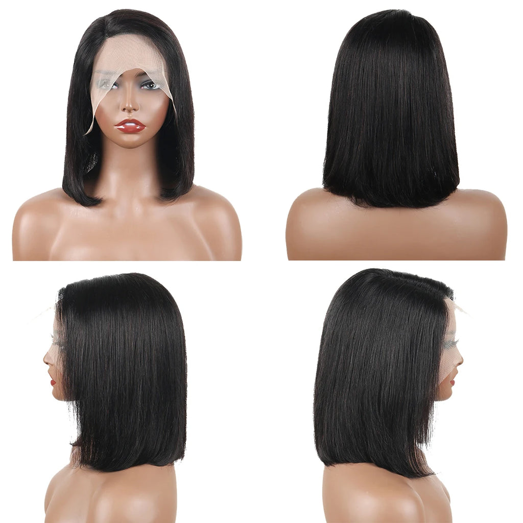 Perruque bob 4x4 | Perruque closure lace 4x4 | Perruque bob cheveux humains | Perruque droite brésilienne | Perruque bob Remy femme | Perruque pre-plucked bob | Perruque HD lace bob | Perruque brésilienne 4x4 | Perruque raie au milieu | Perruque courte droite femme