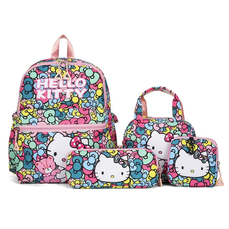 Ensemble de sacs à dos Kuromi | Cartable Hello Kitty | Sac à dos Sanrio 4 pièces | Trousse Kuromi | Sac bandoulière Melody | Joli sac à dos Sanrio | Ensemble de portefeuilles Kuromi | Ensemble de sacs scolaires pour filles | Sac à dos Hello Kitty | Sac Kuromi d'extérieur