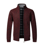 Winter New Men's Jacket Slim Fit Zipper Jacket Casual Men Solid Cotton Thick Warm Sweater Men