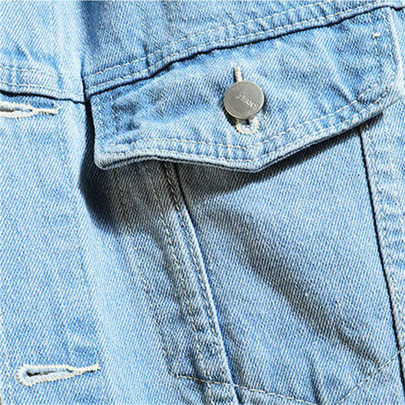 Veste en Jean hommes à capuche décontracté hommes Jean vestes Streetwear couleur unie col rabattu Denim manteaux hommes vestes chapeau détachable