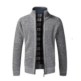 Winter New Men's Jacket Slim Fit Zipper Jacket Casual Men Solid Cotton Thick Warm Sweater Men