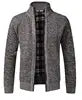 Winter New Men's Jacket Slim Fit Zipper Jacket Casual Men Solid Cotton Thick Warm Sweater Men