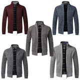 Winter New Men's Jacket Slim Fit Zipper Jacket Casual Men Solid Cotton Thick Warm Sweater Men