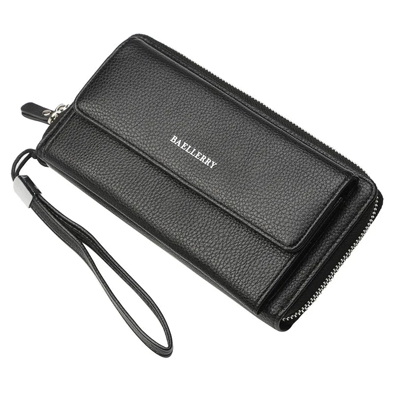 Portefeuille homme luxe cuir PU | Portefeuille homme gravé prénom | Portefeuille homme grande capacité | Clutch homme cuir avec dragonne | Portefeuille homme zippé élégant | Porte-monnaie homme business cuir | Portefeuille homme solide pratique | Portefeuille homme à fermeture zip | Portefeuille homme PU personnalisé | Portefeuille homme avec poignée
