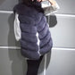 Gilet en fourrure de renard naturelle détail texture