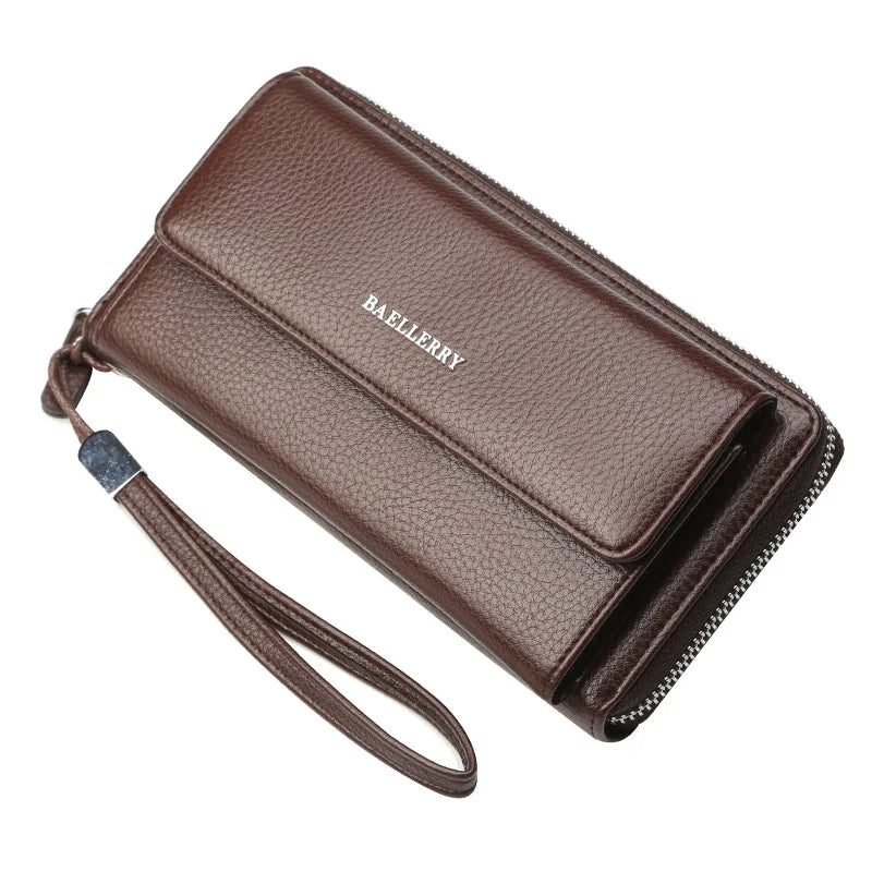 Portefeuille homme luxe cuir PU | Portefeuille homme gravé prénom | Portefeuille homme grande capacité | Clutch homme cuir avec dragonne | Portefeuille homme zippé élégant | Porte-monnaie homme business cuir | Portefeuille homme solide pratique | Portefeuille homme à fermeture zip | Portefeuille homme PU personnalisé | Portefeuille homme avec poignée