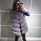 Gilet en fourrure de renard naturelle pour femme profil