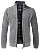 Winter New Men's Jacket Slim Fit Zipper Jacket Casual Men Solid Cotton Thick Warm Sweater Men