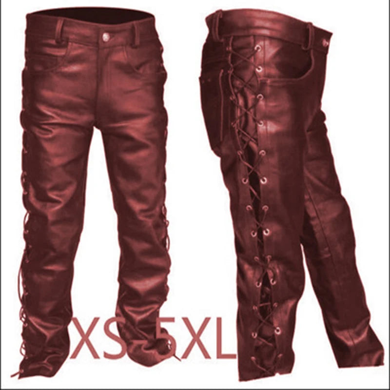 Pantalon moto cuir lacets homme | Pantalon punk noir homme cuir | Pantalon moto grande taille homme | Pantalon hiver cuir homme mode | Pantalon cuir lacets style punk | Pantalon moto homme tendance | Pantalon noir cuir grande taille | Pantalon homme mode hiver cuir | Pantalon cuir à lacets punk | Pantalon moto cuir chaud homme