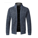 Winter New Men's Jacket Slim Fit Zipper Jacket Casual Men Solid Cotton Thick Warm Sweater Men