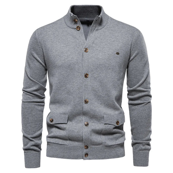 Autumn and Winter New Men's Jacket Cardigan High Quality Business Casual Solid Color Sweater Men