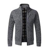 Winter New Men's Jacket Slim Fit Zipper Jacket Casual Men Solid Cotton Thick Warm Sweater Men