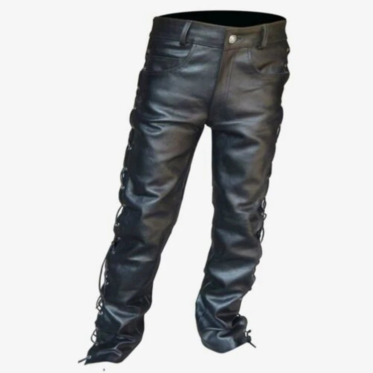 Pantalon moto cuir lacets homme | Pantalon punk noir homme cuir | Pantalon moto grande taille homme | Pantalon hiver cuir homme mode | Pantalon cuir lacets style punk | Pantalon moto homme tendance | Pantalon noir cuir grande taille | Pantalon homme mode hiver cuir | Pantalon cuir à lacets punk | Pantalon moto cuir chaud homme