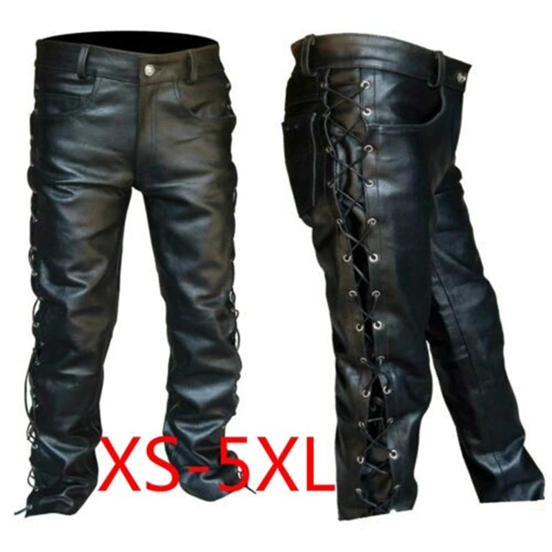 Pantalon moto cuir lacets homme | Pantalon punk noir homme cuir | Pantalon moto grande taille homme | Pantalon hiver cuir homme mode | Pantalon cuir lacets style punk | Pantalon moto homme tendance | Pantalon noir cuir grande taille | Pantalon homme mode hiver cuir | Pantalon cuir à lacets punk | Pantalon moto cuir chaud homme