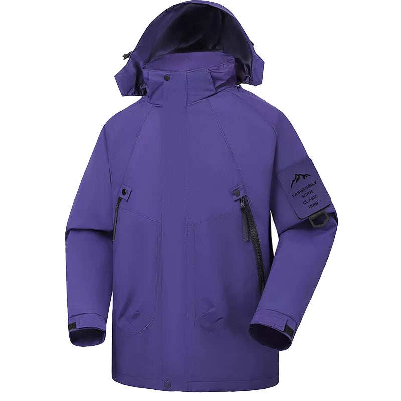 Manteau imperméable imperméable d'extérieur pour hommes, veste de pluie légère avec capuche, coupe-vent Softshell pour randonnée voyage fermeture éclair Streetwear