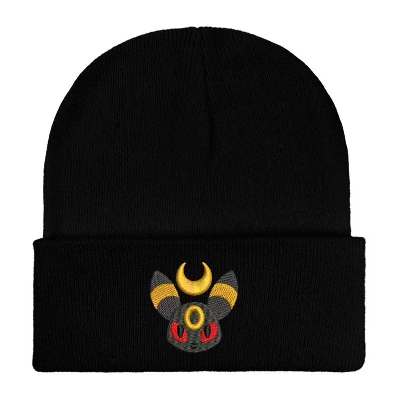 Umbreon Anime tricot bonnets chapeau hommes femmes couleur unie qualité casquette mignon décontracté chaud chapeaux mode polyvalent unisexe casquettes cadeau