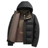 Parka d'hiver épaisse pour homme, manteau décontracté, coupe cintrée, imperméable, chaud, couleur unie, vêtements d'extérieur, manteau à capuche, nouvelle collection 2026