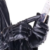 Gants d'hiver pour hommes en cuir PU intérieur chaud