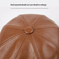 Béret en cuir véritable unisexe, casquette de journal à 8 panneaux pour hommes et femmes, chapeau Vintage à visière souple pour garçon