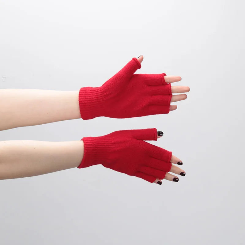 Gants de poignet en tricot sans doigts chauds hiver