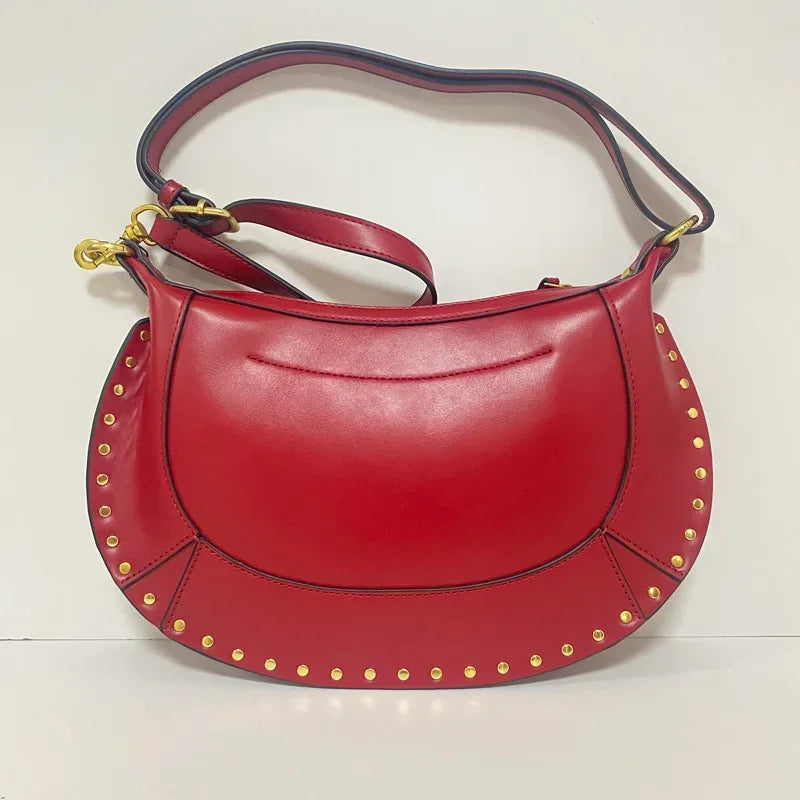 Sac à bandoulière noir riveté pour femmes, sac sous les bras, Design de luxe rétro pour dames, nouvelle collection 2025