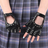 Gants gothiques noirs sans doigts pour danse Halloween