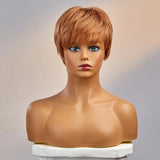 Perruque synthétique courte lisse | Perruque avec frange marron clair | Perruque brésilienne synthétique femme | Perruque douce marron clair | Perruque capless pour fête | Perruque courte brune femme | Perruque synthétique 8 pouces | Perruque lisse marron clair | Perruque femme synthétique brésilienne | Perruque fête marron clair