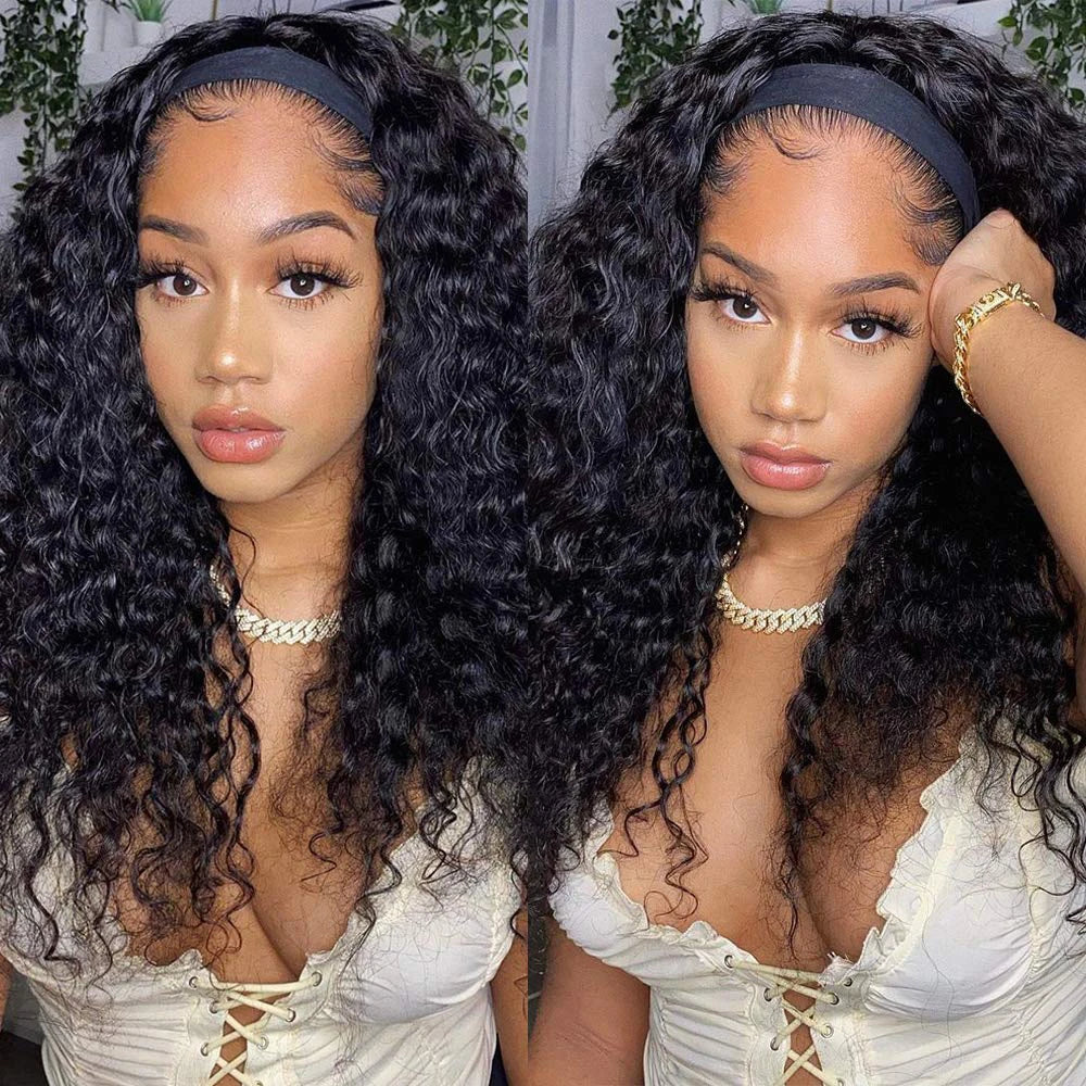 Perruque bandeau femme | Perruque Water Wave | Perruque sans colle | Perruque brésilienne | Perruque cheveux Remy | Perruque ondulée | Perruque cheveux humains | Perruque glueless | Perruque livraison rapide | Perruque femme noire