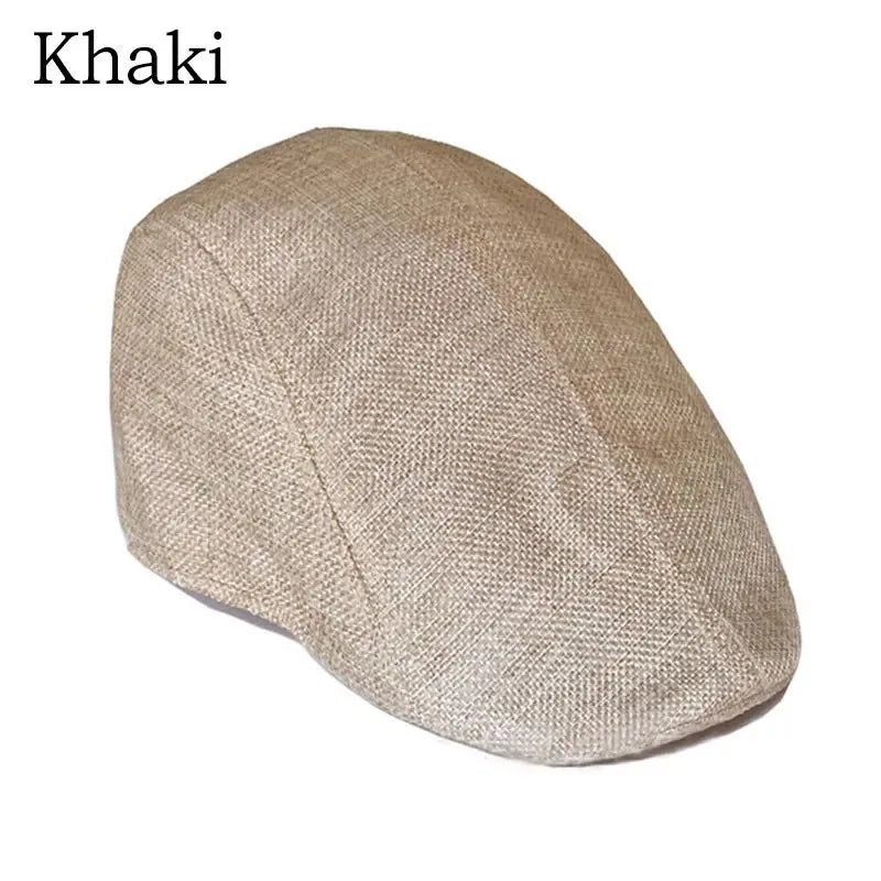 Bérets en lin pour hommes, casquette de Style britannique, chapeaux plats à la mode, classique, Vintage, Cabbie, nouvelle collection automne été 2024