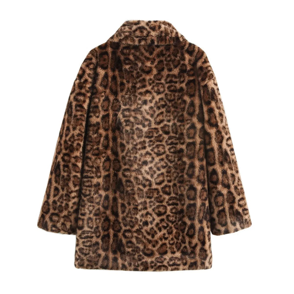 UNIZERA manteau femme veste à manches longues revers imprimé animal avec poches automne nouvelle veste manteau