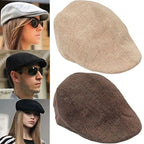 Bérets en lin pour hommes, casquette de Style britannique, chapeaux plats à la mode, classique, Vintage, Cabbie, nouvelle collection automne été 2024