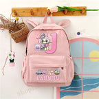 Sac à dos Labubu | Cartable avec oreilles de lapin | Sac étudiant dessin animé | Sac à dos lettres A-Z | Sac à dos scolaire pour enfants | Sac à livres garçon fille | Sac cadeau Labubu | Sac de rangement pour fournitures scolaires | Joli cartable | Sac cartoon à la mode