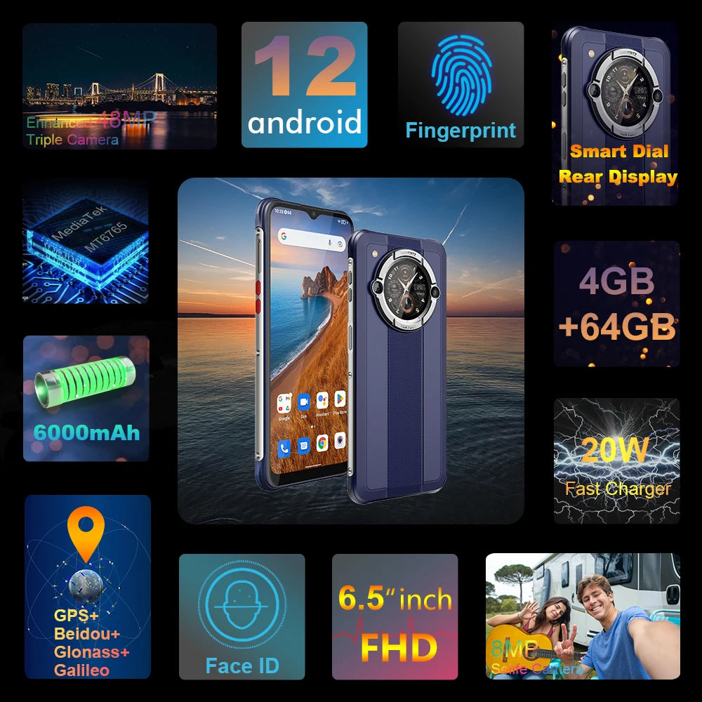 Ticktock E smartphone double écran | Ticktock E batterie 6000mAh | Ticktock E écran 6,5 pouces | Ticktock E Android 12 | Ticktock E 4GB 64GB | Ticktock E charge 20W | Unihertz Ticktock E déverrouillé | Ticktock E robuste et puissant | Ticktock E téléphone Android | Ticktock E rapide et durable
