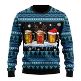 Pull de Noël bière unisexe motif moche
