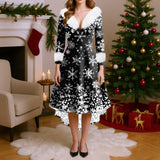 Robe d’hiver de Noël femme imprimée vintage