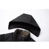 Parka d'hiver épaisse pour homme, manteau décontracté, coupe cintrée, imperméable, chaud, couleur unie, vêtements d'extérieur, manteau à capuche, nouvelle collection 2026