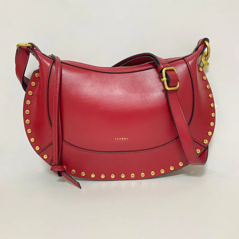 Sac à bandoulière noir riveté pour femmes, sac sous les bras, Design de luxe rétro pour dames, nouvelle collection 2025