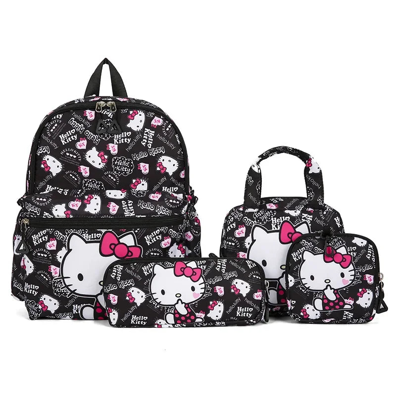 Ensemble de sacs à dos Kuromi | Cartable Hello Kitty | Sac à dos Sanrio 4 pièces | Trousse Kuromi | Sac bandoulière Melody | Joli sac à dos Sanrio | Ensemble de portefeuilles Kuromi | Ensemble de sacs scolaires pour filles | Sac à dos Hello Kitty | Sac Kuromi d'extérieur