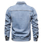 2025 automne Hommes solide Denim vestes mode moto Vintage jean vestes Hommes coupe ajustée coton décontracté noir bleu manteaux