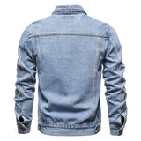2025 automne Hommes solide Denim vestes mode moto Vintage jean vestes Hommes coupe ajustée coton décontracté noir bleu manteaux