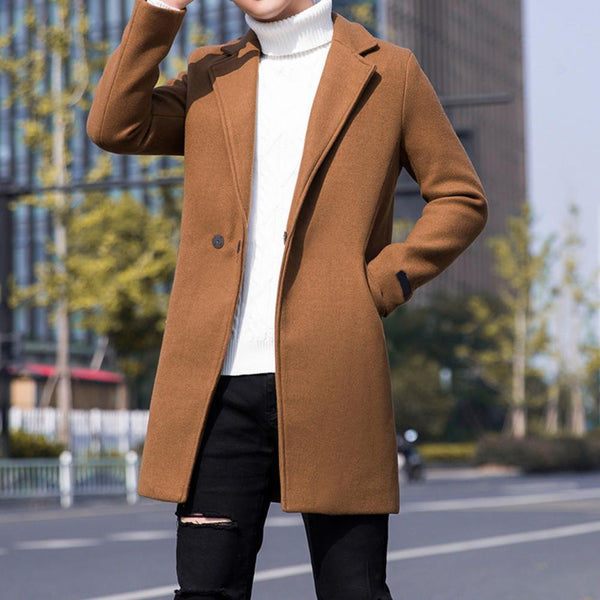 Manteau trench homme coréen | Veste homme hiver slim | Manteau long homme automne | Trench homme un bouton | Manteau élégant homme hiver | Veste coupe slim homme | Manteau homme style coréen | Trench épais homme hiver | Manteau long mode homme | Veste homme coupe moderne