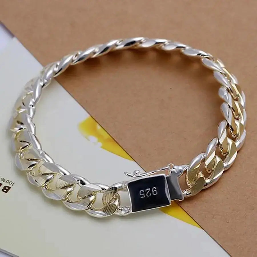 Bracelet homme argent S925 | Bracelet carré 10MM homme | Bracelet argent sterling mode | Bijou homme bracelet argent | Bracelet argent haut de gamme | Bracelet carré homme élégant | Bracelet mode homme 10MM | Bracelet argent cadeau homme | Bijou bracelet argent 925 | Bracelet homme gemme carrée