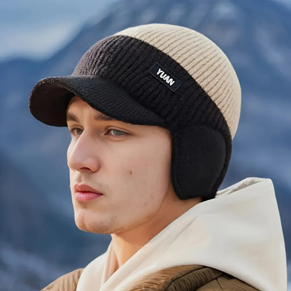 Bonnet tricoté chaud pour hommes – Couvre-tête d'hiver, protection auditive légère et chaude, adapté aux sports de plein air et aux temps froid