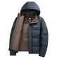 Parka d'hiver épaisse pour homme, manteau décontracté, coupe cintrée, imperméable, chaud, couleur unie, vêtements d'extérieur, manteau à capuche, nouvelle collection 2026