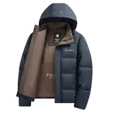 Parka d'hiver épaisse pour homme, manteau décontracté, coupe cintrée, imperméable, chaud, couleur unie, vêtements d'extérieur, manteau à capuche, nouvelle collection 2026