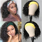 Perruque cheveux naturels avec bandeau intégré, facile à porter, style confortable et élégant, idéale pour un look naturel sans colle ni dentelle.
