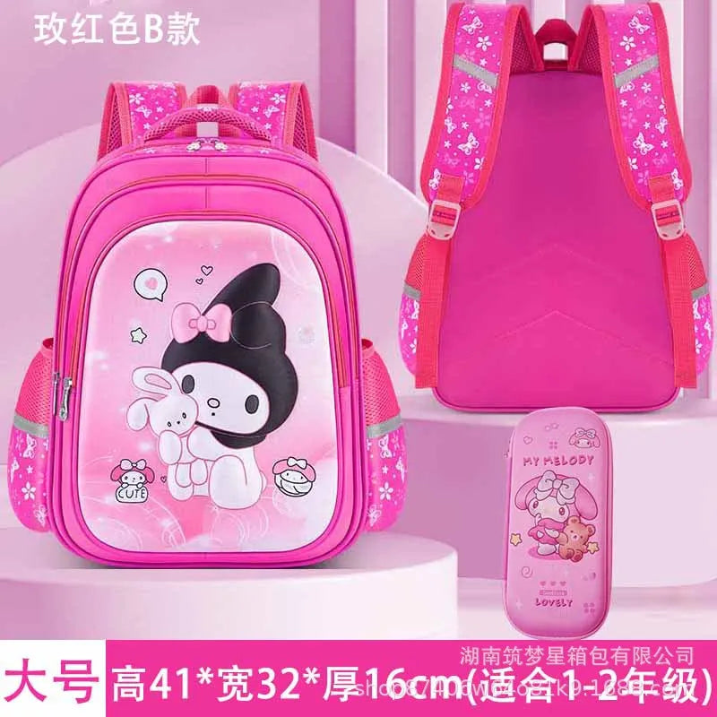 Cartable Kuromi | Sac à dos Sanrio | Sac dessin animé Melody | Sac à dos scolaire pour filles | Joli sac étudiant | Cartable école primaire | Sac Kuromi Sanrio | Sac à dos dessin animé pour enfants | Cartable Melody | Sac à dos pour étudiante fille