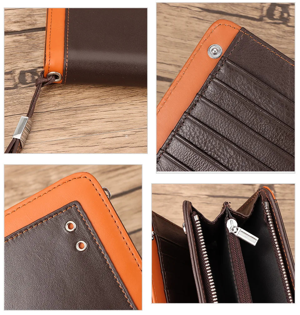 Portefeuille business cuir rétro | Portefeuille long cuir véritable | Portefeuille cuir grande capacité | Portefeuille zippé homme RFID | Portefeuille cuir anti-vol RFID | Sac à main cuir homme élégant | Portefeuille homme vintage cuir | Portefeuille cuir premium zippé | Portefeuille cuir homme sécurisé | Portefeuille cuir authentique homme

